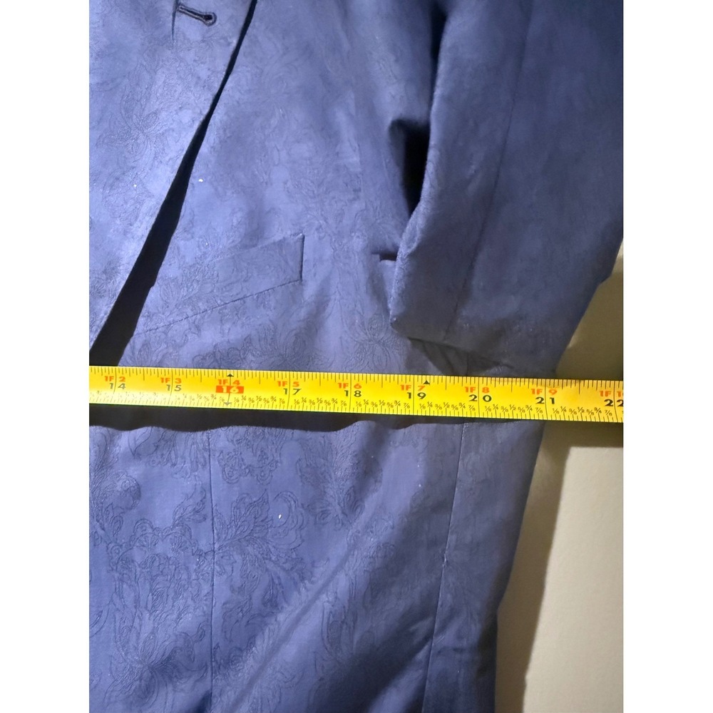Robert Graham Mens Blue Paisley Cotton Blazer Tailored Fit Sport Coat Size 42 - Picture 9 of 14